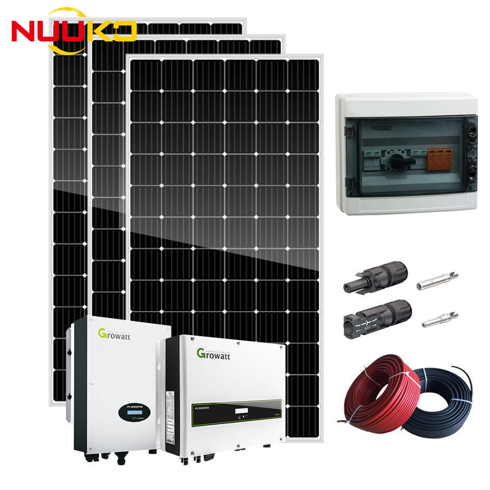 Nuuko 1kw 3kw 5kw 10kw 15kw 20kw solar panel energy commercial system Complete Kit Price of Photovoltaic  400w Solar Panel