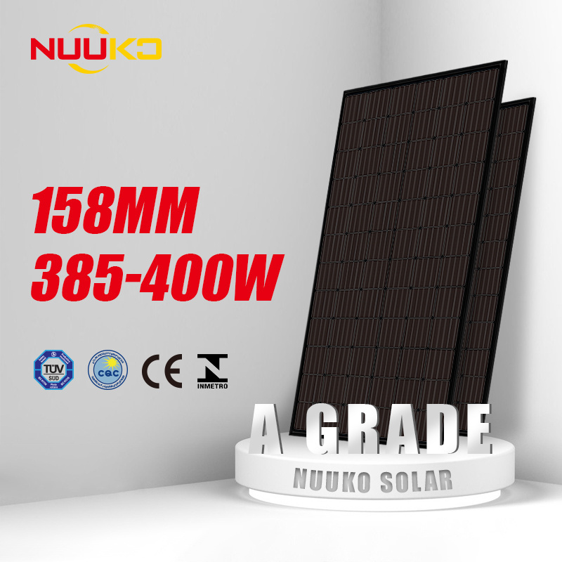 NUUKO All Black Solar Panels 385W-400W PERC/Half Cell Monocrystalline Silicon Modules with Anodized Aluminium Alloy Frame