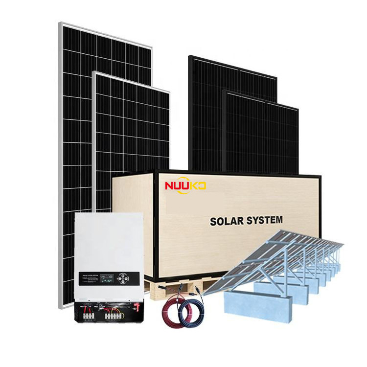 Nuuko 1kw 3kw 5kw 10kw on grid solar system golden supplier free energy generator magnet panneau solaire 5000w solar home kit