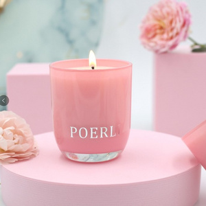 New Product Round Base 8oz 10oz Pink Light Scented Candle Private label Soy Wax Scented Candles