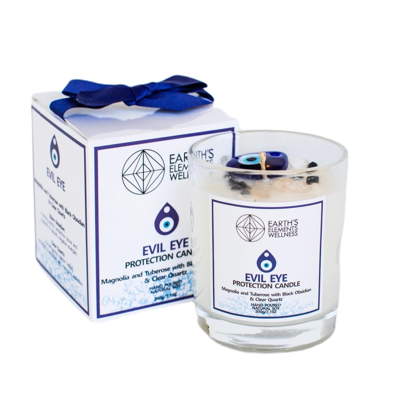 Luxury Novelty Diy Private Label Blue Amulet Prayer Spell Candles Evil Eye Scented Candle Set Packaging With Box