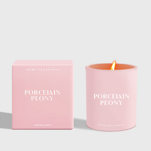 8OZ 100% Natural Soy Wax Candle Wholesale Pink white Scented Candles Custom Logo And Packaging