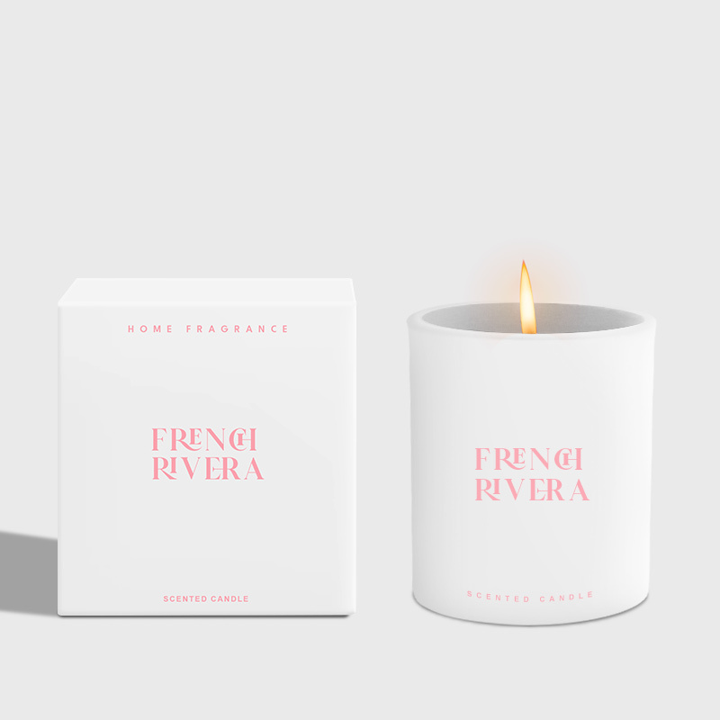 8OZ 100% Natural Soy Wax Candle Wholesale Pink white Scented Candles Custom Logo And Packaging