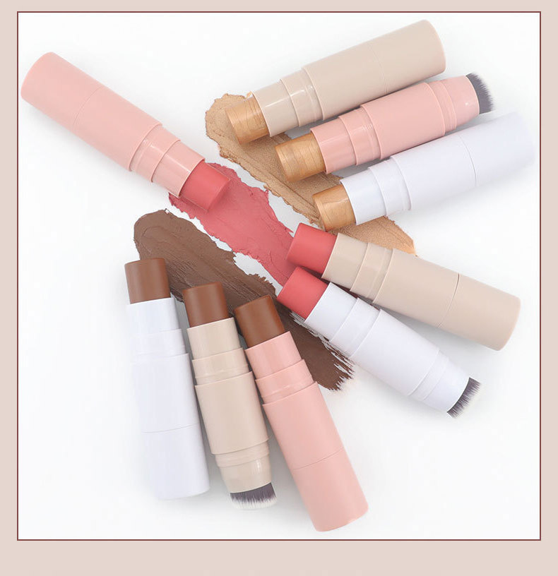 Tube and Color Choose Freely Private Label Makeup Foundation Face Concealer Pro Cream Bronzer Contour Stick With Brush