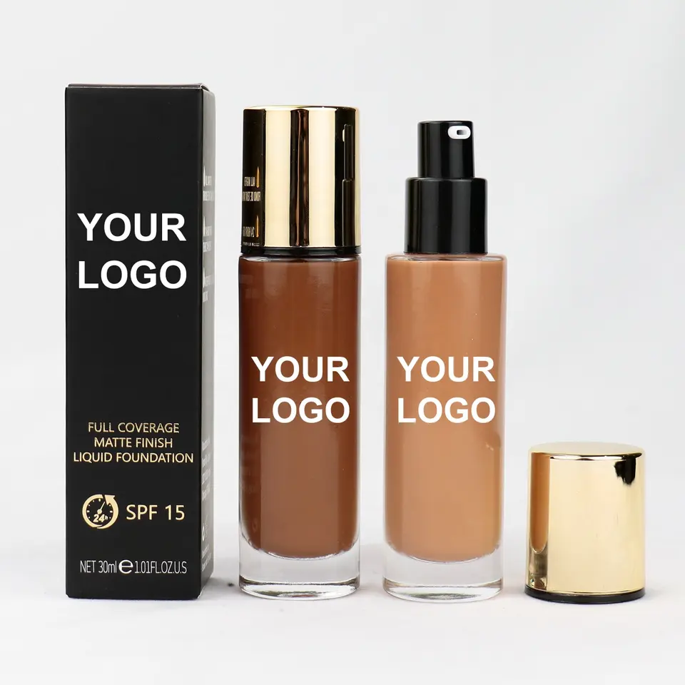 Liquid Full Coverage Long Lasting High Quality Foundation Private Label Choose Your Own Tube Matte Waterproof Makeup Foundation