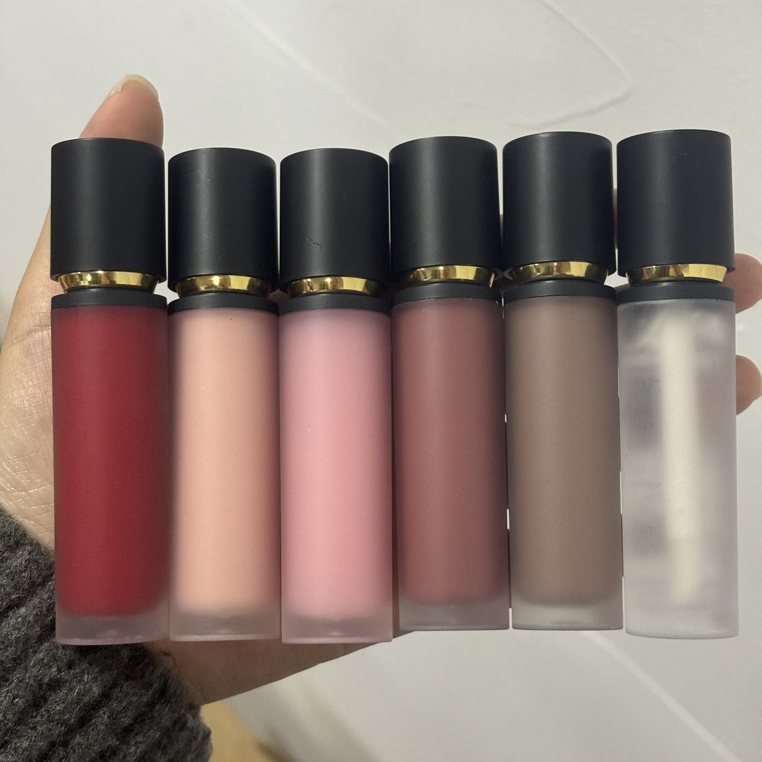 gold black packaging tube red lipstick long wear private label make your own lipstick waterproof matte liquid lipstick