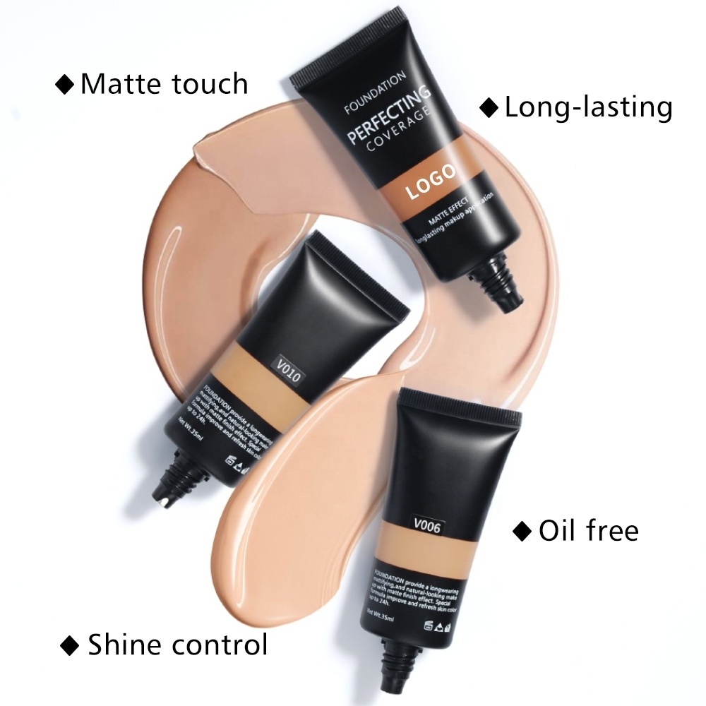 Face Makeup Cosmetics 14 Colors Private Label Waterproof Liquid Matte Foundation Long Lasting Foundation