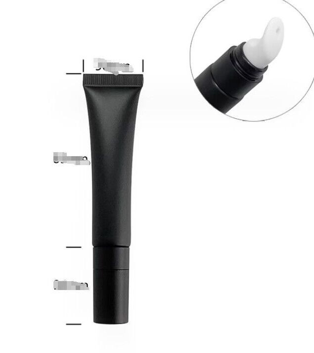 15ml Cleaning Cream Cosmetic Package Container Matte Black Soft Pe Tube Airless Pump Uv Label Lip Gloss Squeeze Bottle