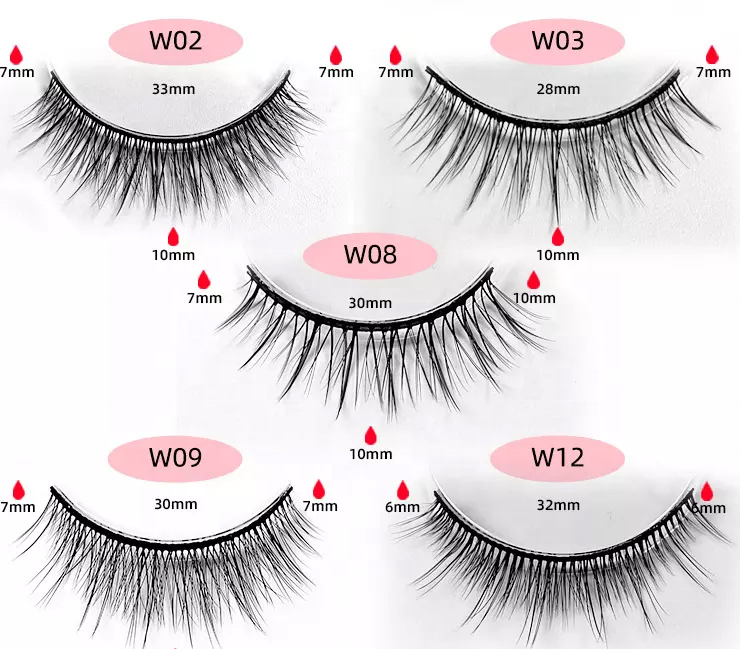 Glue free Self adhesive Eyelashes 3D Black Band Lashes Curling Realistic Natural Thick False Eyelashes