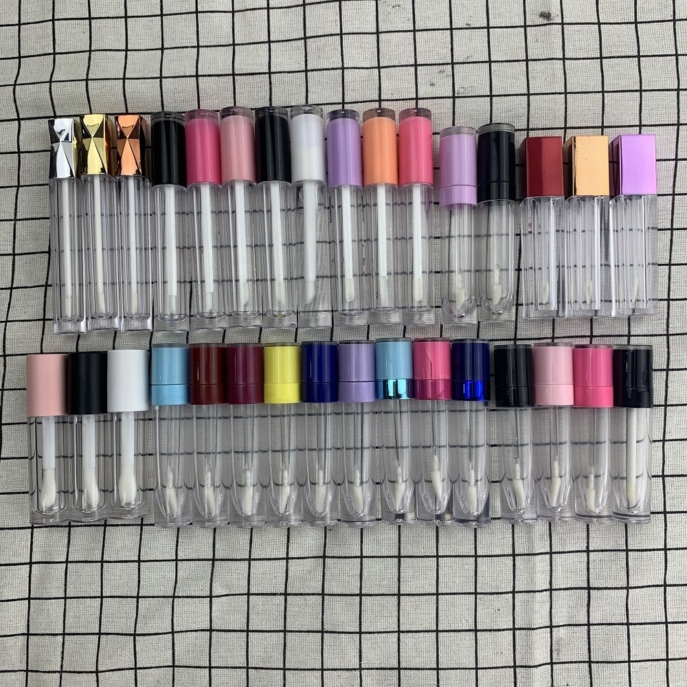 New cylinder luxury lipgloss tube packaging liquid lipsticks bottles lip gloss containers tube custom with logo wands