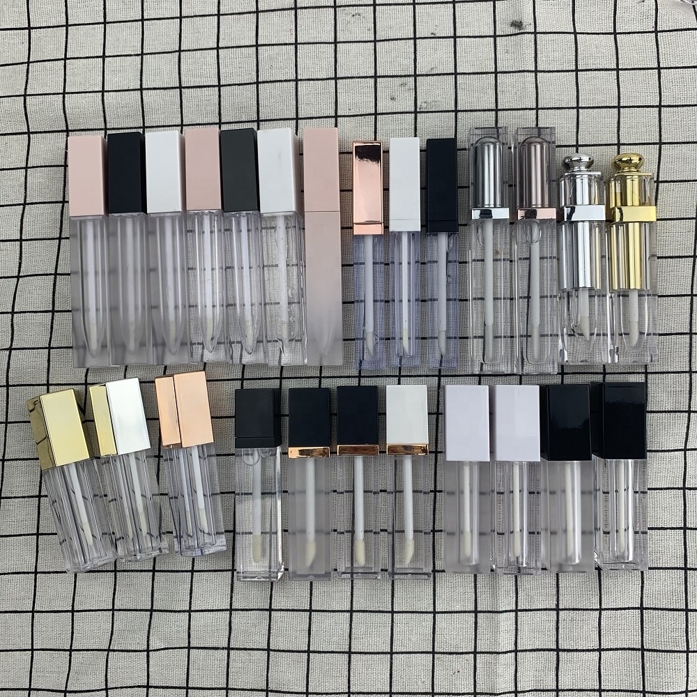 New cylinder luxury lipgloss tube packaging liquid lipsticks bottles lip gloss containers tube custom with logo wands