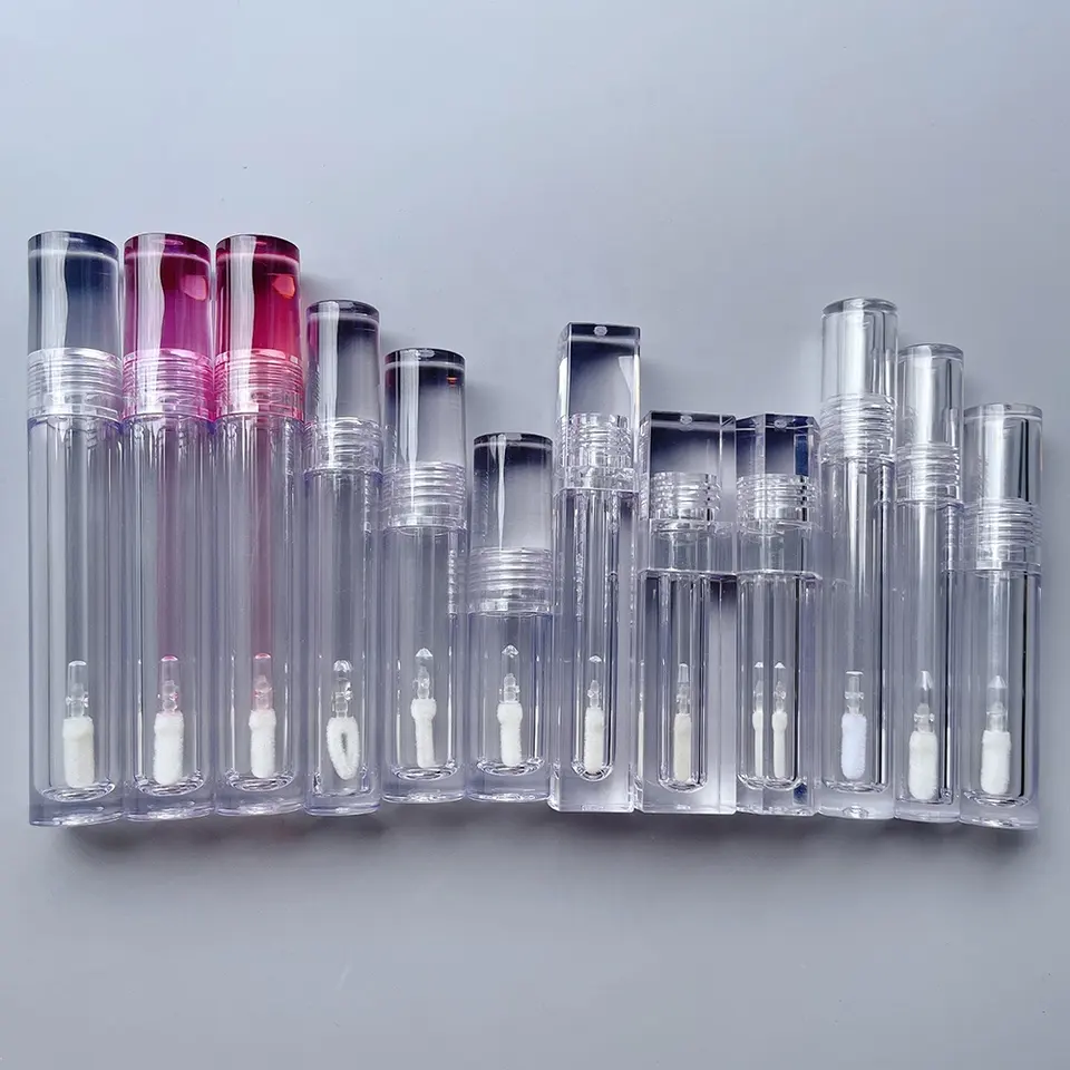 New design custom 5.5ml lip gloss containers clear lipgloss tube large volume