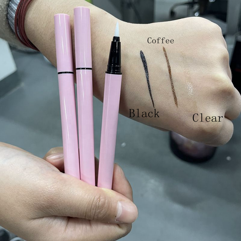 Private label DIY self adhesive eyeliner pencil Black Clear waterproof glue free eye liner for eyelash