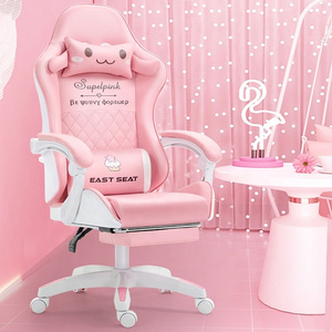 Cheap Cute Reclining Swivel Office Chair cadeira de jogos Executive Pink Gaming Chair silla gamer mujer con reposapies