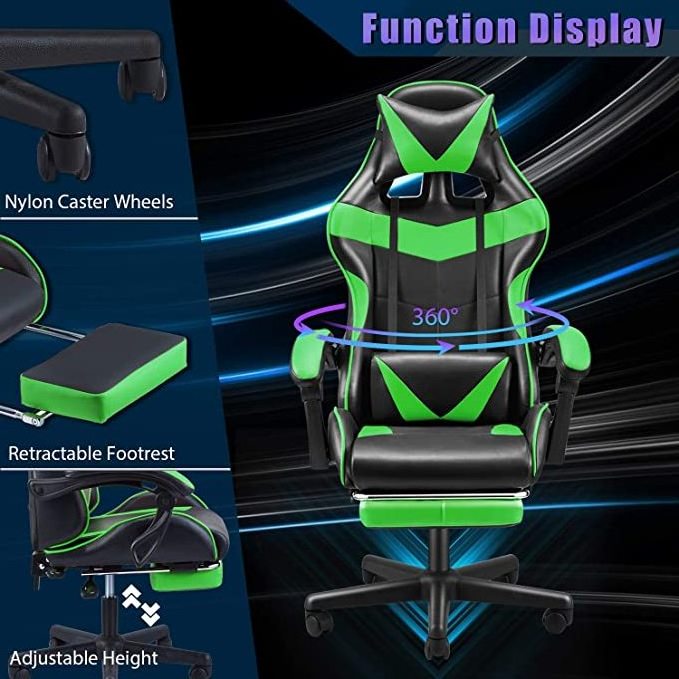 Rgb Pu Leather Led Swivel Computer Gamer 150 Degrees with Lights And Speakers Cheap Red Zero Gravity Gaming Chair