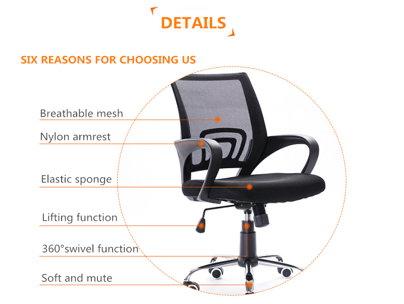 Ergonomic Swivel Mid-back Executive Cheap Computer Office Mesh Chair for Wholesale Office Furniture Home Office Funiture Modern