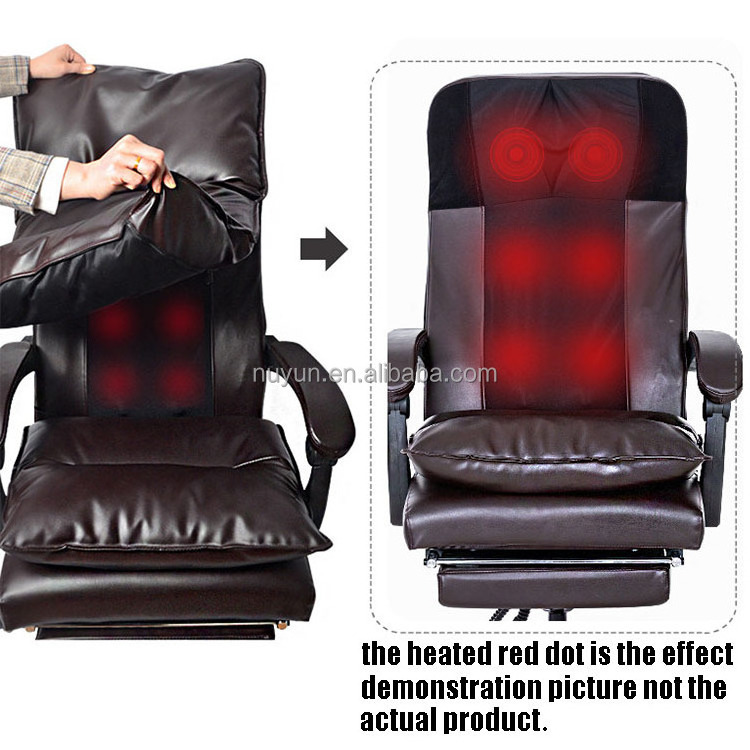 Bedroom Furniture Executive PU Leather Heating Massage Chair Recliner Ergonomic Massage Office Chair With Footrest