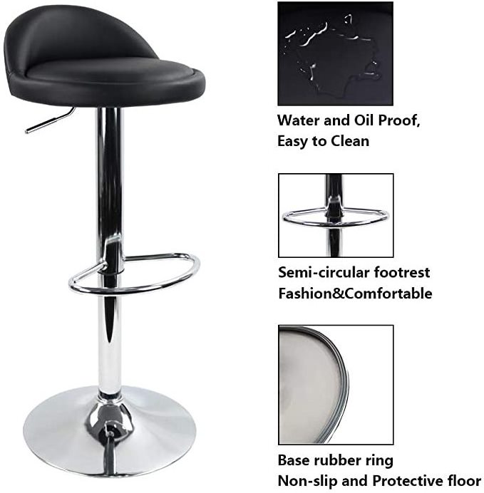 Optional colors Swivel Straps Leather Stainless Steel Modern Bar Stools Removable Bar chairs