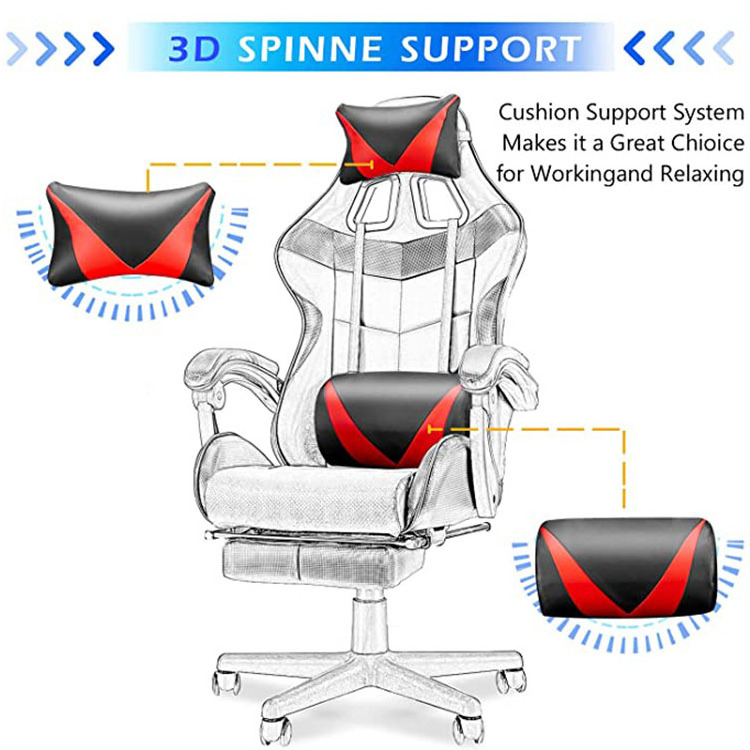 Indoor Zero Gravity Ergonomic Siting Sillas Gamer Pu Racing Gaming Chair with Lights and Speakers