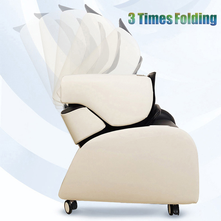 Home Automatic Folding Black Leather 4D Massage Chair Real Relax Recliner Living Room Massager Sofa