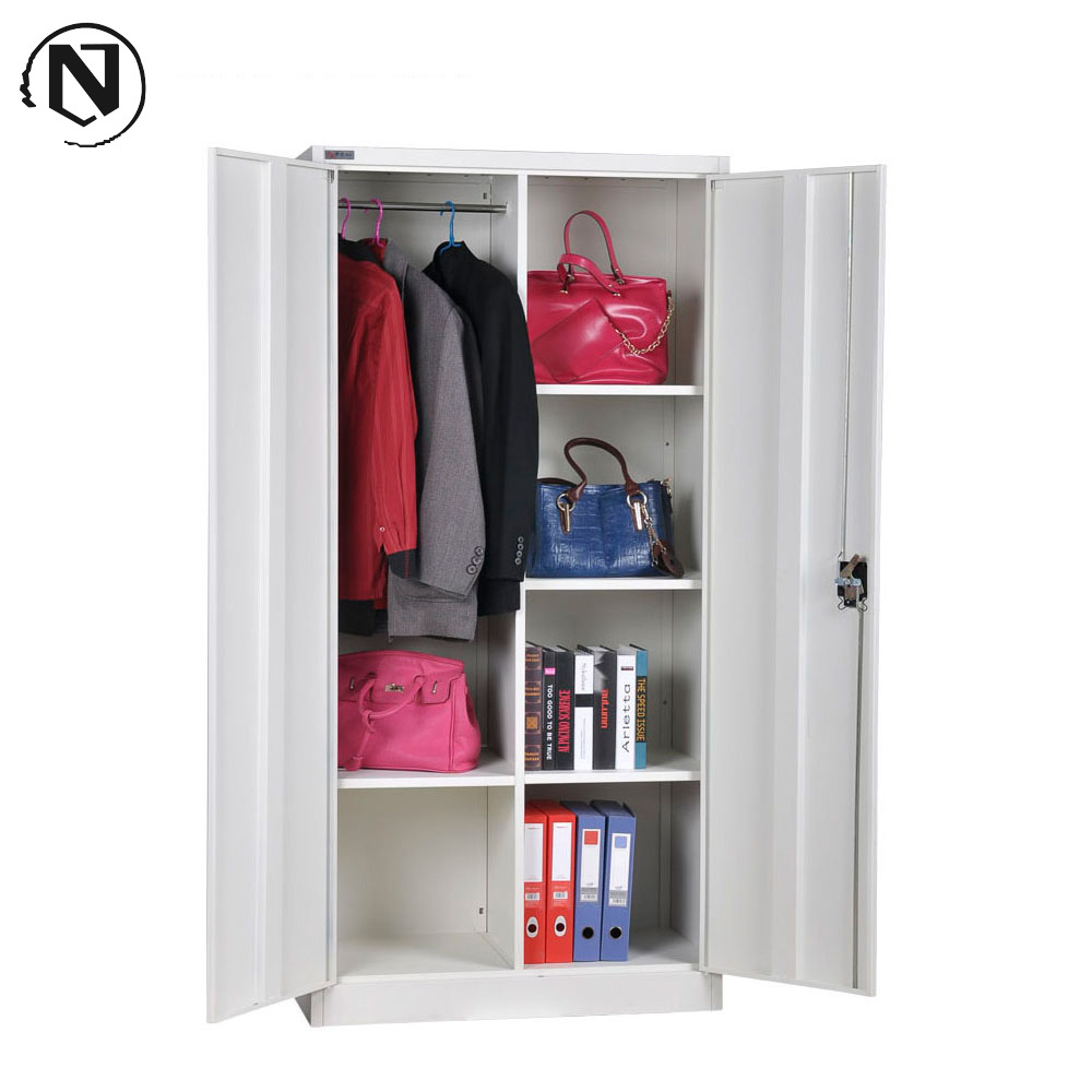 High Quality Multi-function  Design Bedroom Metal Wardrobe Closet With Clothes Hanger Rod