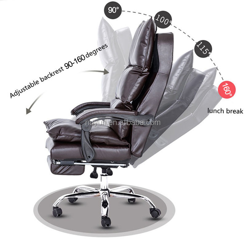 Bedroom Furniture Executive PU Leather Heating Massage Chair Recliner Ergonomic Massage Office Chair With Footrest