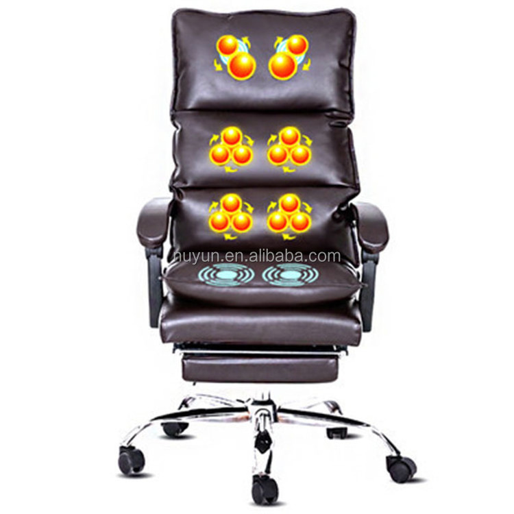 Bedroom Furniture Executive PU Leather Heating Massage Chair Recliner Ergonomic Massage Office Chair With Footrest