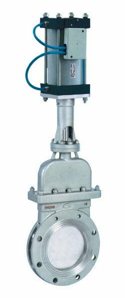 Nuzhuo Pneumatic Rising Stem Type Knife Gate Valve WCB Stainless Steel Cast Iron Gate Valve High Quality Control Valve