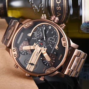 OEM 7313 custom 30 atm water resistant luxury men gold plated watch with stainless metal watch dz strap