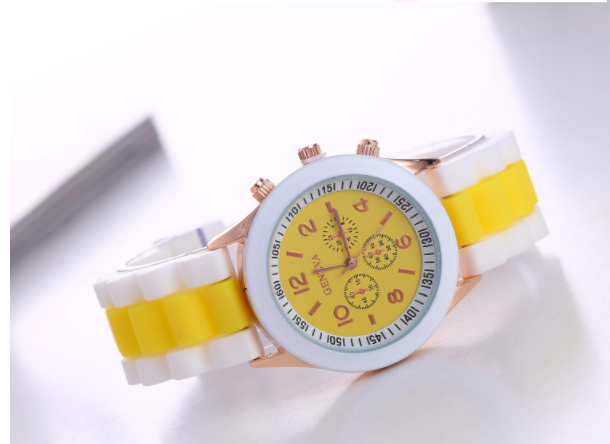 Dual-colour jelly watch quartz  Geneva Ladies Watch