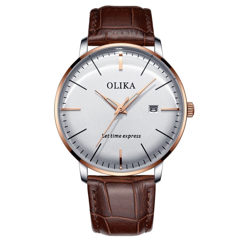 Top Brand OLIKA Curved Glass Men Clock Watches with Japan Battery 30m Waterproof Wristwatches with Date Japan Movement