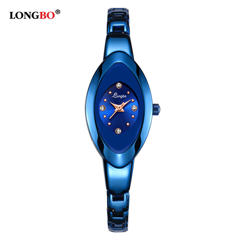 LONGBO 80460 Women Elegant Bracelet Quartz Wristwatch Oval Dial Analog Display Stainless Steel Watch Student Quartz Wristwatches