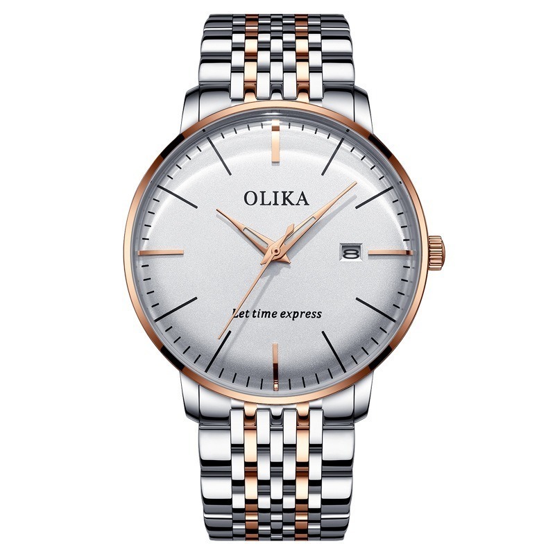 Top Brand OLIKA Curved Glass Men Clock Watches with Japan Battery 30m Waterproof Wristwatches with Date Japan Movement