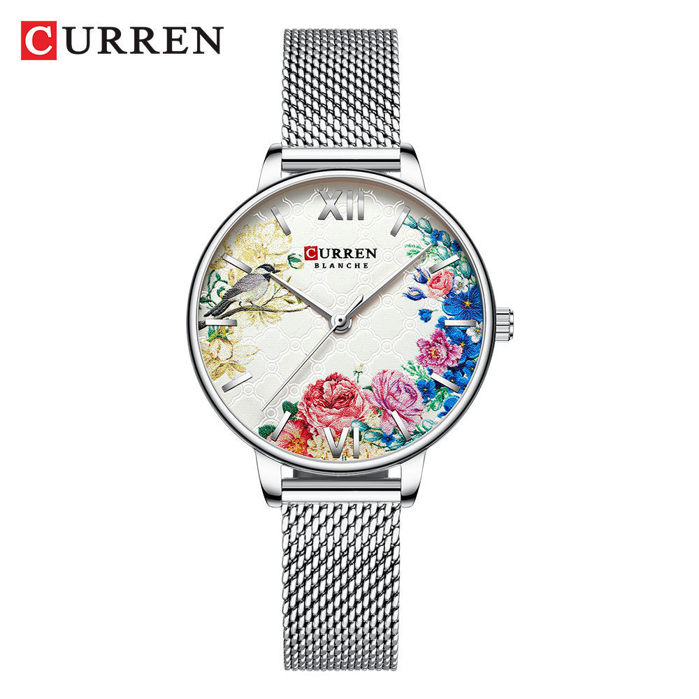 CURREN 9059 Women Watch Top Brand Luxury Gold Female Waterproof Clock Stainless Steel Bracelet Flower Classic Ladies Wristwatch