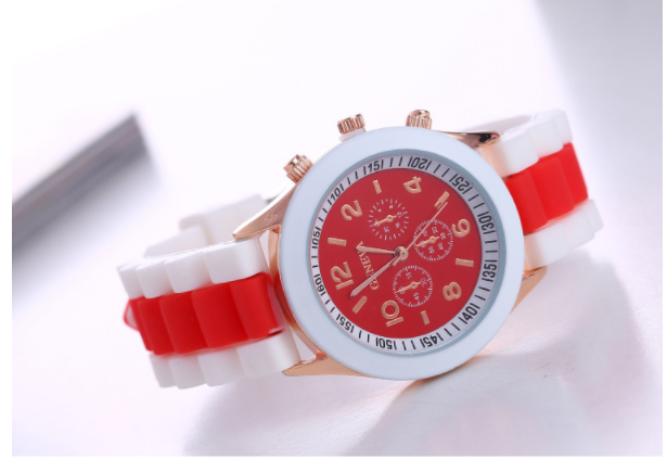 Dual-colour jelly watch quartz  Geneva Ladies Watch