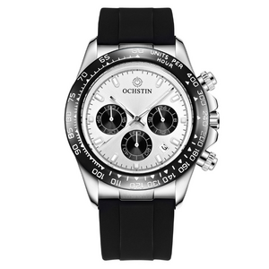 OCHSTIN Casual Sport Watches for Men Blue Luxury Leather Wrist Watch Man Clock Fashion Chronograph Wristwatch