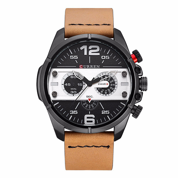 Curren 8259 Fashion Design Mens Business Japan Movt Quartz Watch Genuine Leather Casual Dress Wristwatches For Men