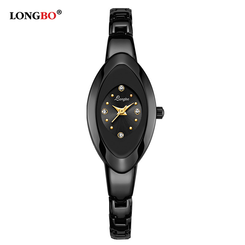 LONGBO 80460 Women Elegant Bracelet Quartz Wristwatch Oval Dial Analog Display Stainless Steel Watch Student Quartz Wristwatches