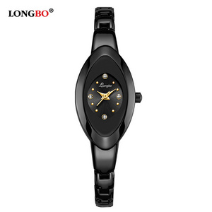 LONGBO 80460 Women Elegant Bracelet Quartz Wristwatch Oval Dial Analog Display Stainless Steel Watch Student Quartz Wristwatches