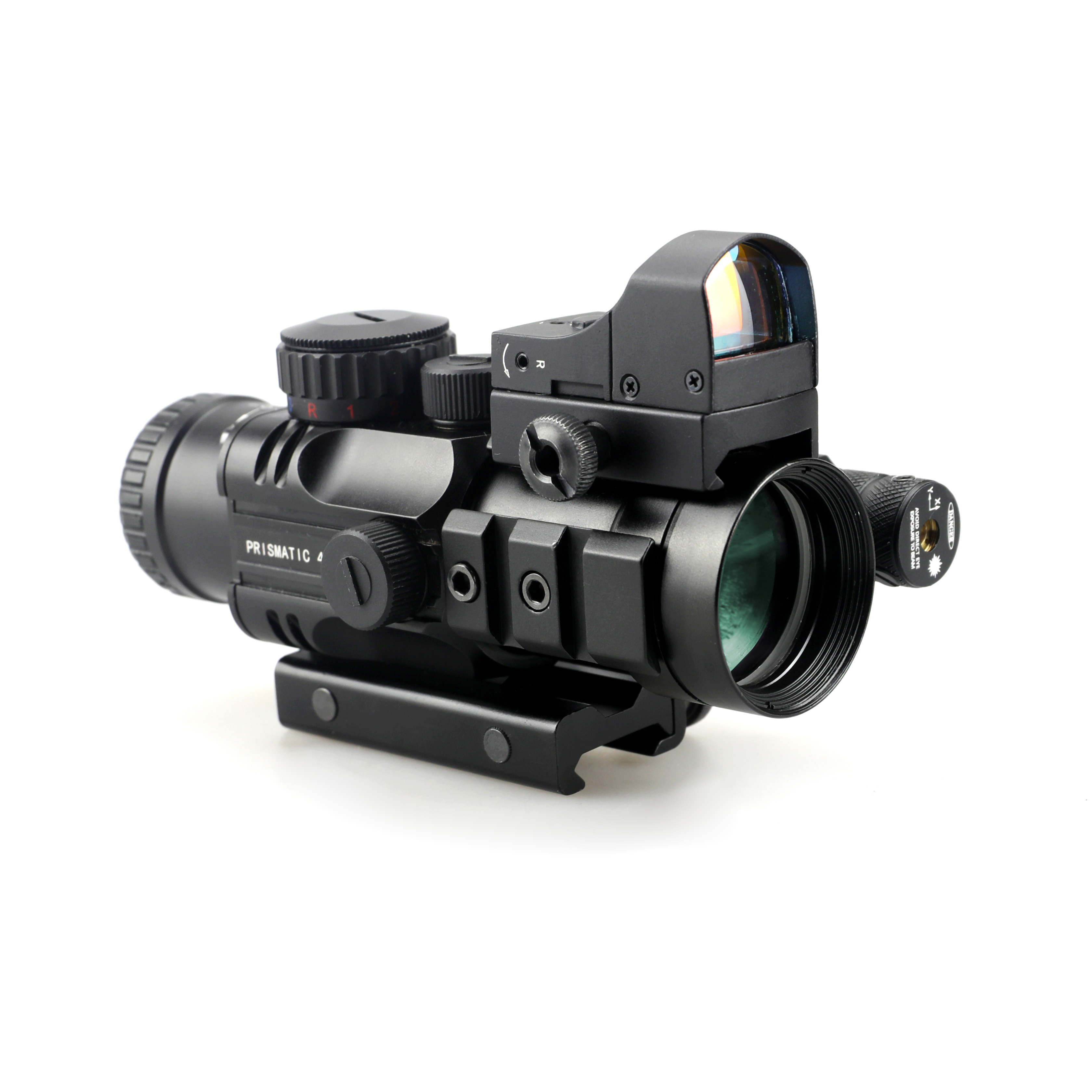 Latest Prismatic 4x32 Red/Green/Blue Illumination With Mini red dot sight&Green laser sight