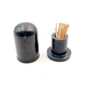 Custom Made Marble Toothpick Holder Dispenser with Lid Set of 2 Black Marble Toothpick Holder