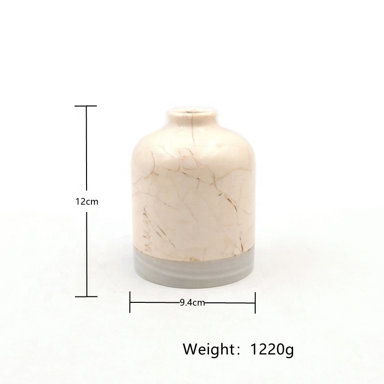 NANWEI American Export Frosted Matte Light Luxury Onyx And Marble Craft Color contrast vase