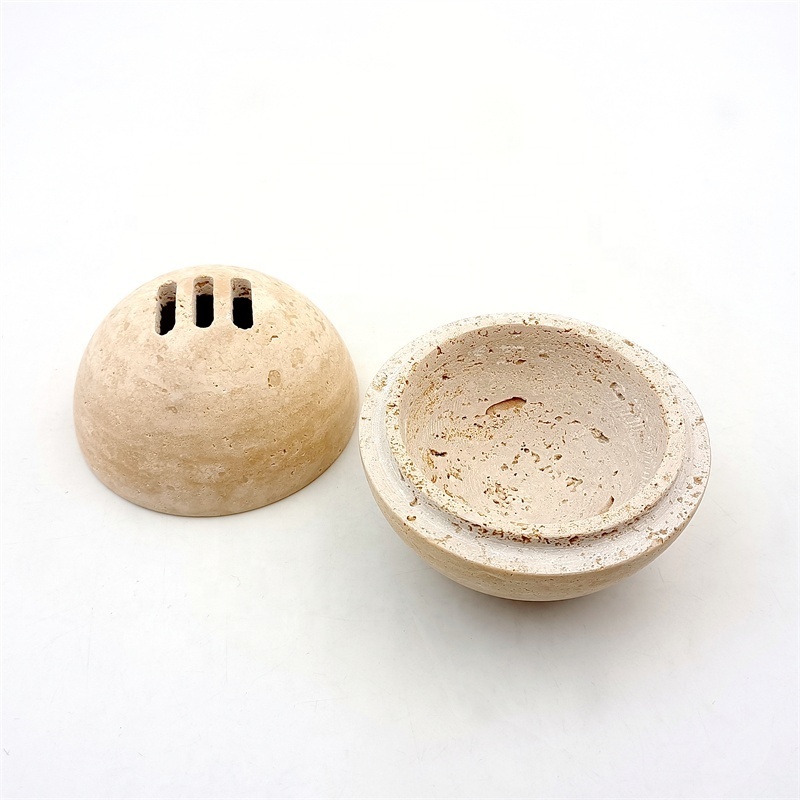 nanwei Wholesale Price Customize Color Sphere Incense Holder Nature Stone Crafts