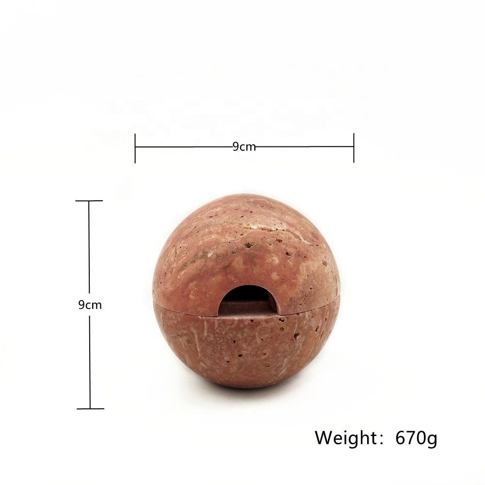 Nanwei Quality Red Travertine Ball Custom Designed Incense Burner