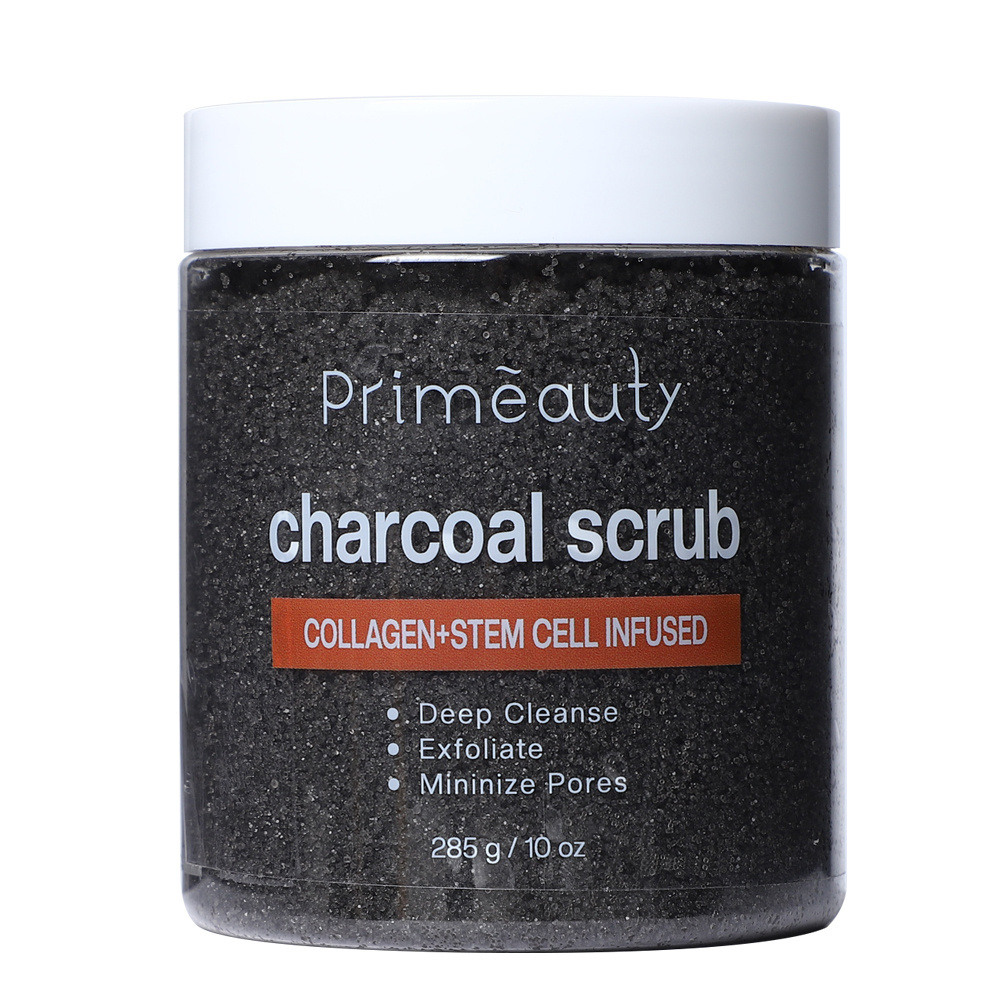 OEM Custom Face Shower Scrub Skin Exfoliant Skin Care Deep Cleansing Whitening Organic Vegan Natural Charcoal Body Scrub