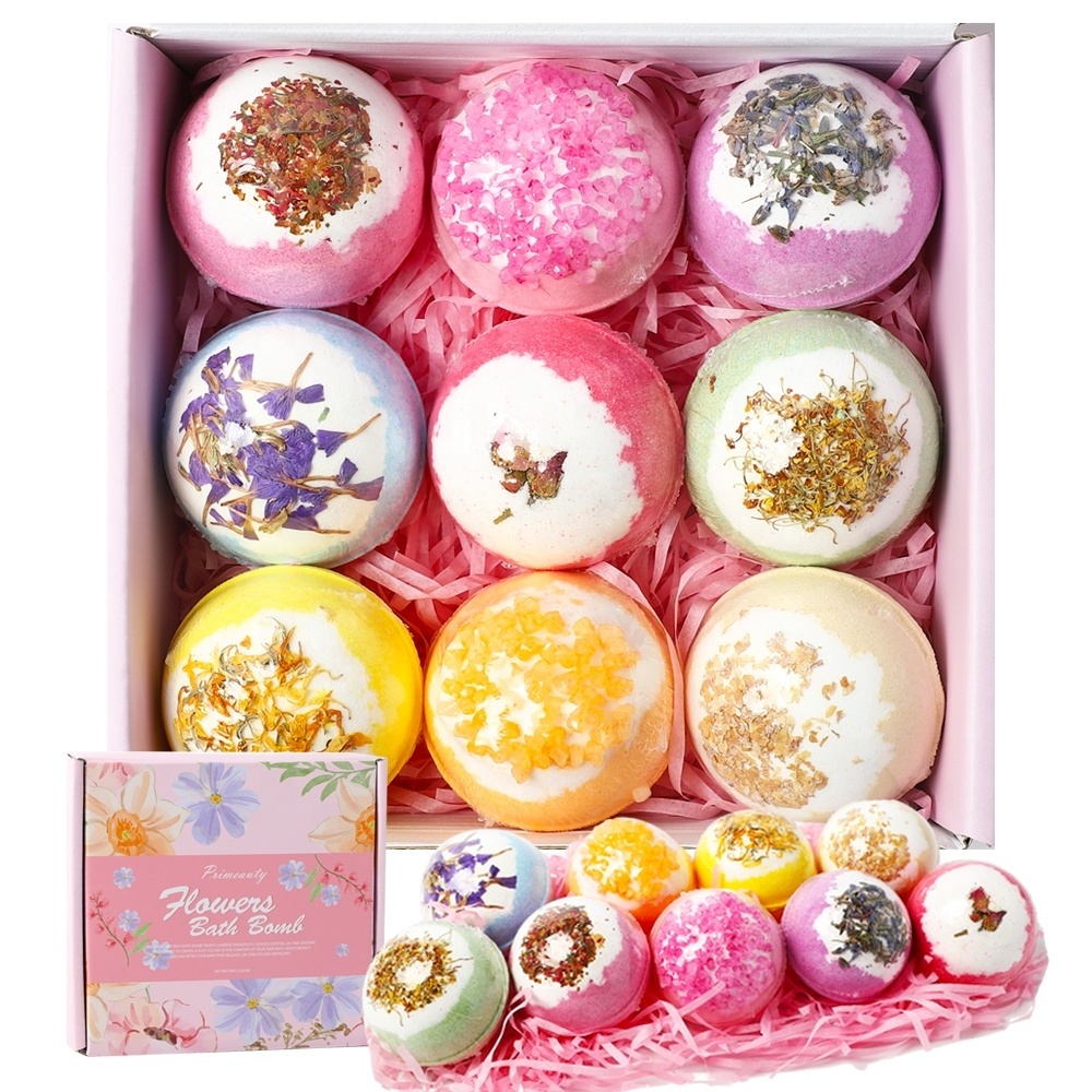 Primeauty Bath Supplies Bath Balls Handmade Relax Fizzi Bathbombs Gift Set Organic Bubble Vegan Natural Luxury Bath Bombs