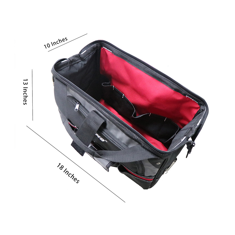 VUINO 18 inch Storage electrician Tool Bag zipper plumber tool bag