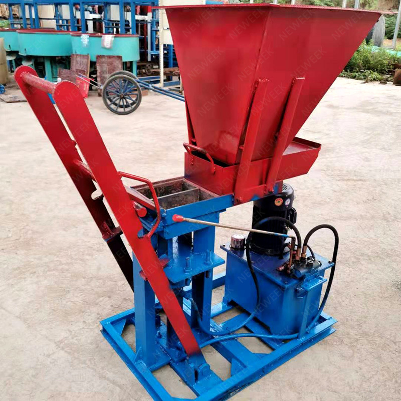 NEWEEK 2-25 model south africa diesel interlocking soil brick manual clay brick making machine