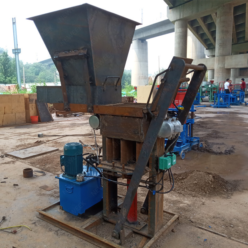 NEWEEK 2-25 model south africa diesel interlocking soil brick manual clay brick making machine