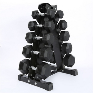 10kg Black Rubber 10 Lbs Dumbbell 7.5 Kg Hex Dumbbells Lbs Tree Gym 10 Pairs Dumbbell Rack